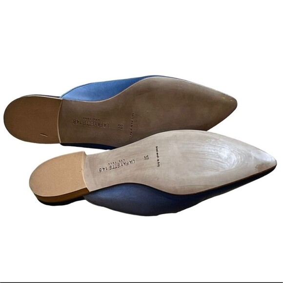LAFAYETTE 148 NEW YORK Ombre Vento Pointed-Toe Suede Mules in Blue Size 37.5 - Picture 5 of 8